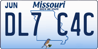 MO license plate DL7C4C