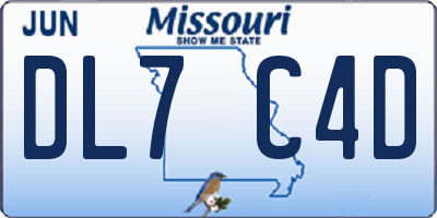 MO license plate DL7C4D