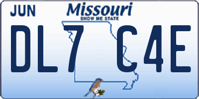 MO license plate DL7C4E