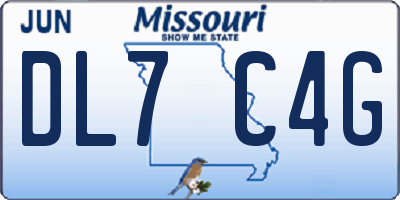 MO license plate DL7C4G