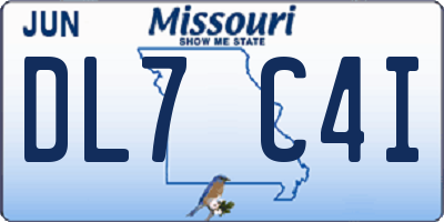 MO license plate DL7C4I