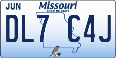 MO license plate DL7C4J
