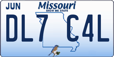 MO license plate DL7C4L