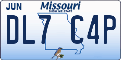 MO license plate DL7C4P