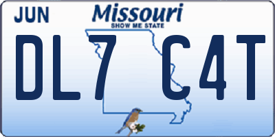 MO license plate DL7C4T