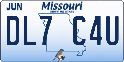 MO license plate DL7C4U