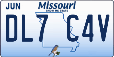 MO license plate DL7C4V