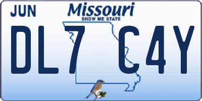 MO license plate DL7C4Y