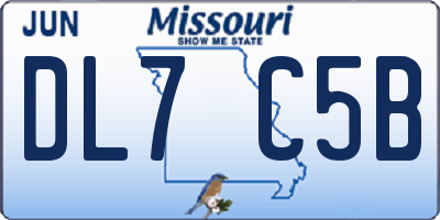 MO license plate DL7C5B