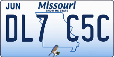 MO license plate DL7C5C