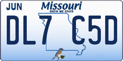 MO license plate DL7C5D