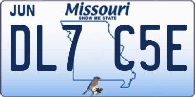 MO license plate DL7C5E