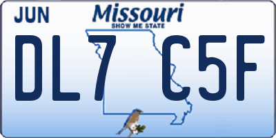 MO license plate DL7C5F