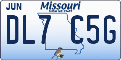 MO license plate DL7C5G