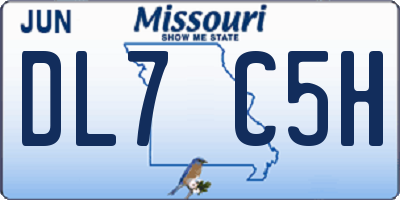 MO license plate DL7C5H