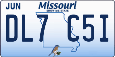 MO license plate DL7C5I