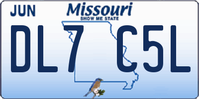 MO license plate DL7C5L