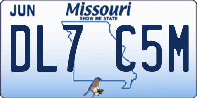 MO license plate DL7C5M