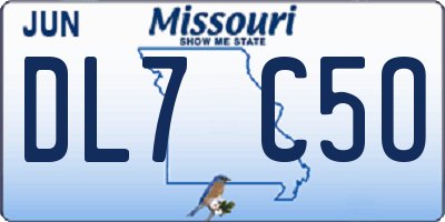 MO license plate DL7C5O
