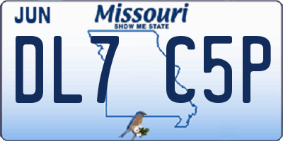 MO license plate DL7C5P