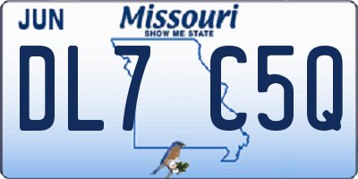 MO license plate DL7C5Q