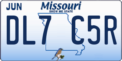 MO license plate DL7C5R