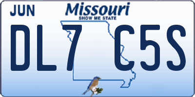 MO license plate DL7C5S