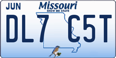MO license plate DL7C5T