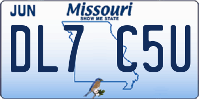 MO license plate DL7C5U