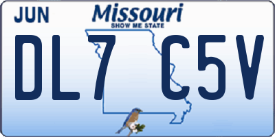 MO license plate DL7C5V