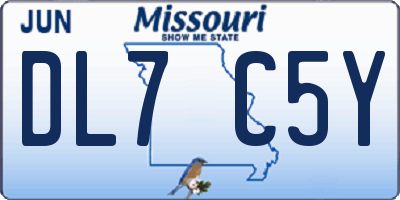 MO license plate DL7C5Y