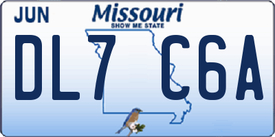 MO license plate DL7C6A