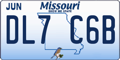 MO license plate DL7C6B