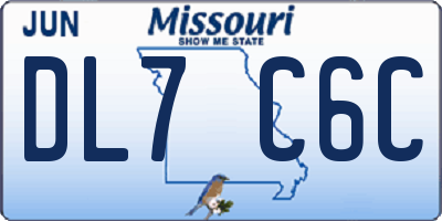 MO license plate DL7C6C