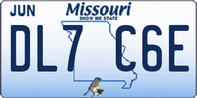MO license plate DL7C6E