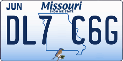 MO license plate DL7C6G