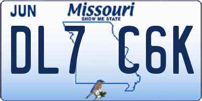 MO license plate DL7C6K