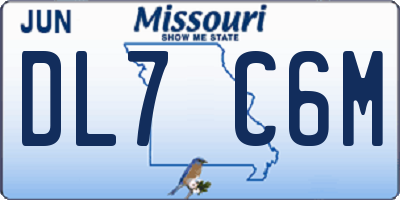 MO license plate DL7C6M