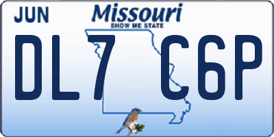 MO license plate DL7C6P