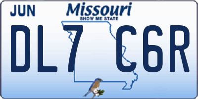 MO license plate DL7C6R