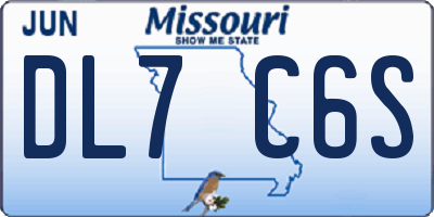 MO license plate DL7C6S
