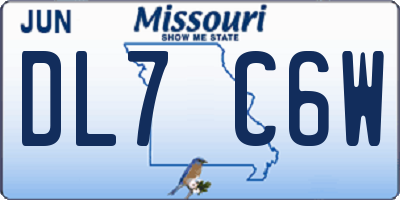 MO license plate DL7C6W
