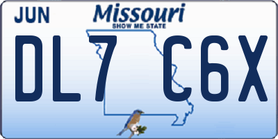 MO license plate DL7C6X