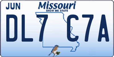 MO license plate DL7C7A