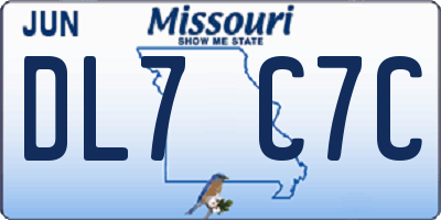 MO license plate DL7C7C