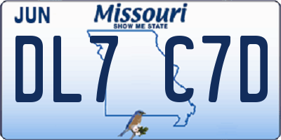 MO license plate DL7C7D