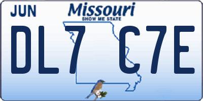 MO license plate DL7C7E