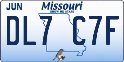 MO license plate DL7C7F