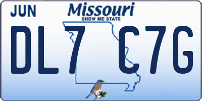 MO license plate DL7C7G