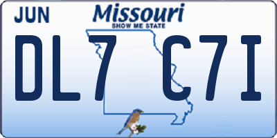 MO license plate DL7C7I